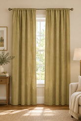 Silkara Gold Rod Pocket Curtain Panel 47-Inch-Wide Polyester