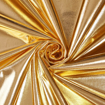Lame Interlock Knit Material—Gold Tissue Lame Foil Stretch—58" Wide—100% Polyester Fabric—High-Quality—Sold by The Yard