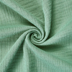 Lagoon Luxe Green Double Cotton Gauze Material—Double Cotton Gauze Material—Width 57/58 Inches Wide—Sold by the Yard—Nationwide Shipping Available.