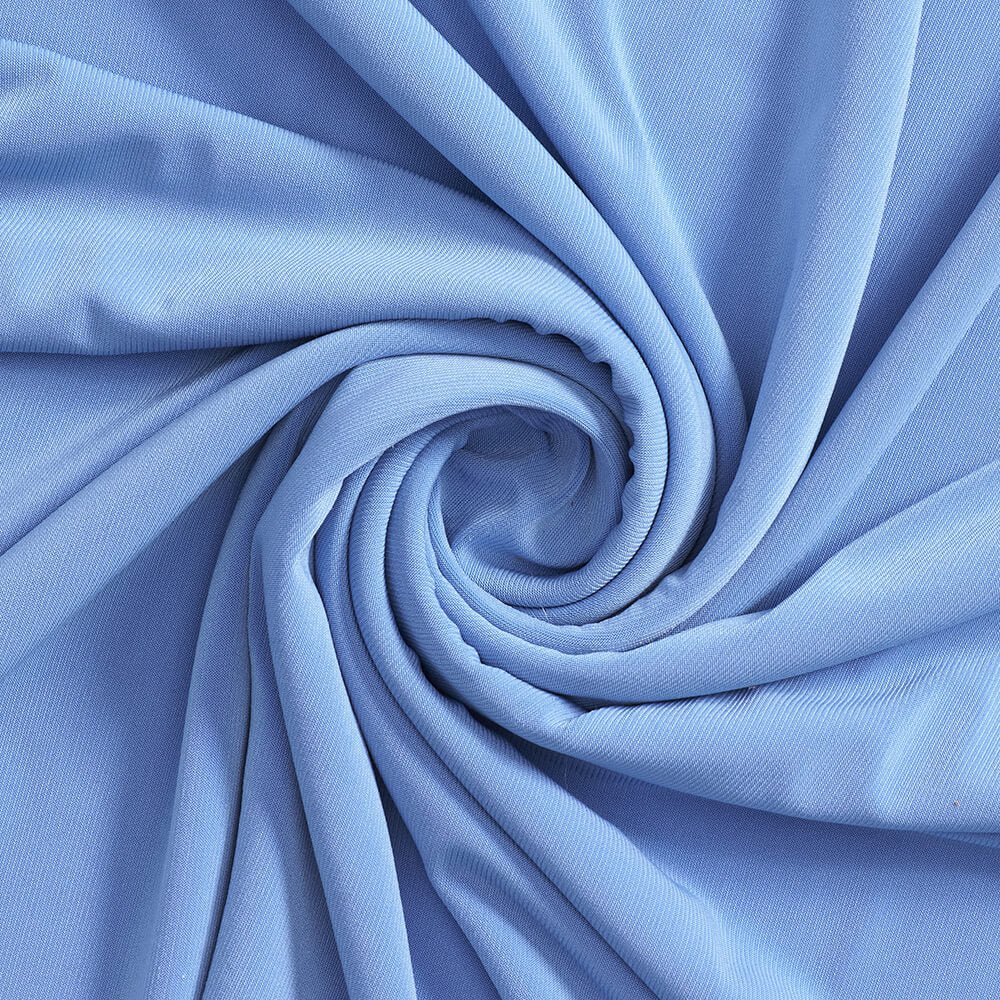 Light denim blue cotton jersey knit fabric sold by the yard |sold by BeautifulWindowsElgin.com