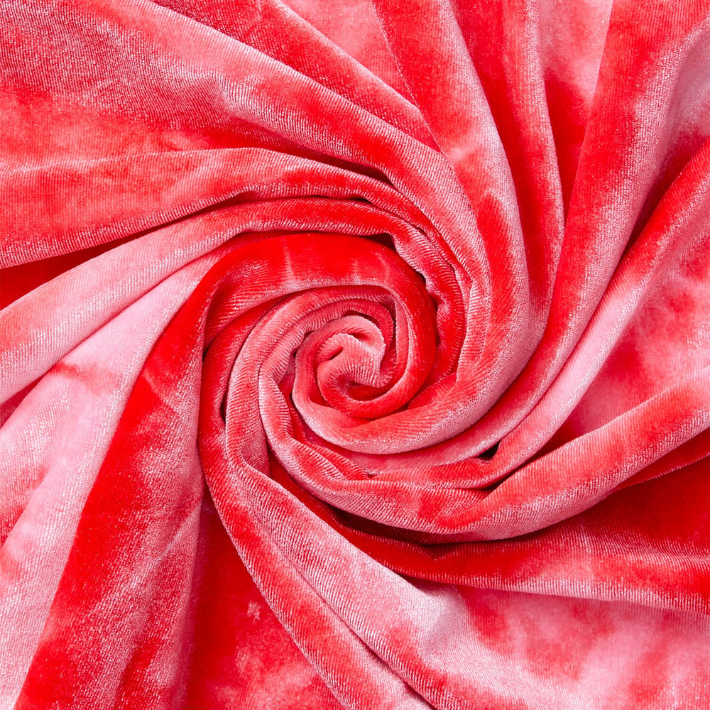 Close-up of red velvet fabric in a swirl pattern | Beautiful windows Elgin