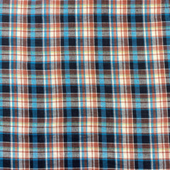Southern Style Plaid—Multi-Color Red| Blues| White Tones— Madras Cotton Fabric—(58/59 Inch) Wide—Sold by the Yard—Multi-Purpose—Available for Nationwide Shipping