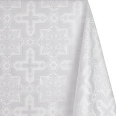 White Gold Liturgical Brocade – 58" Wide – Sold by the Yard
