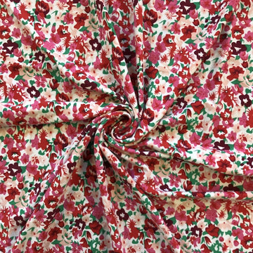 Petunia Printed—Available With Nationwide Shipping—100% Polyester—Width 58/60 inches—Sold by the Yard