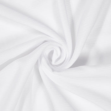 Ingrid Crinkle Polyester Fabric—White Color—Width 58|60 Inches—Smooth Finish—Attractive Sheen—Available by the Yard