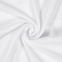Ingrid Crinkle Polyester Fabric—White Color—Width 58|60 Inches—Smooth Finish—Attractive Sheen—Available by the Yard