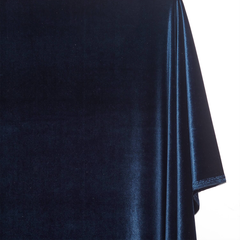 Navy Blue Stretch Velvet Fabric—90% Polyester, 10% Spandex— 60/61 Inches—20% Vertical—Sold by the Yard
