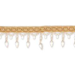 Premium Tassel Fringe—Ribbon 1"Inches—Light Yellow —Length 1.25 Inches—Width: 4.5 inche—Sold by the Yard