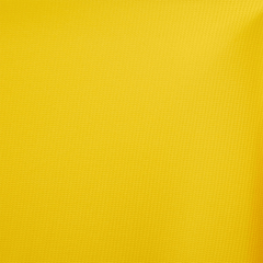 Close-up view of yellow Liverpool bullet fabric with a brick-pattern texture.