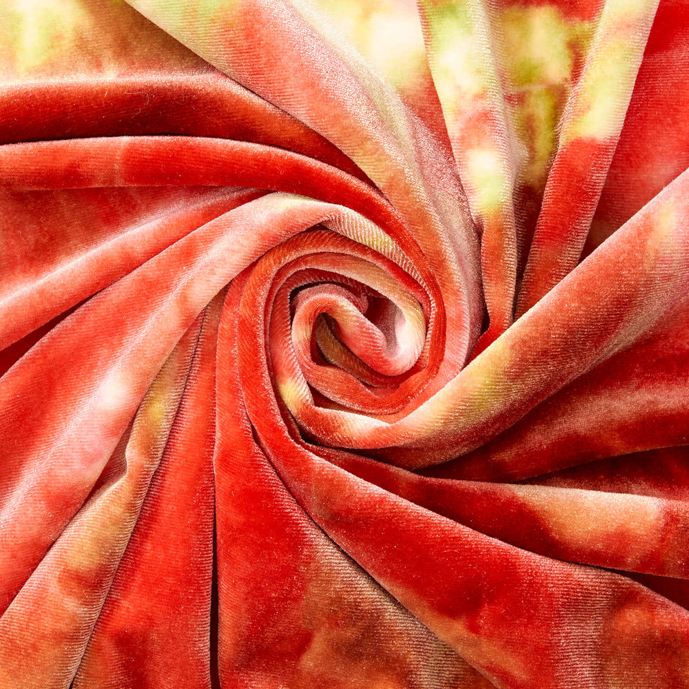 Burgundy-Green velvet fabric online — sold by the yard