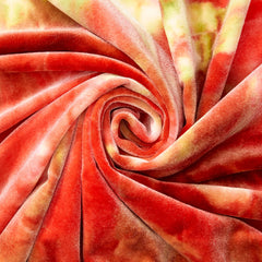 Burgundy-Green velvet fabric online — sold by the yard