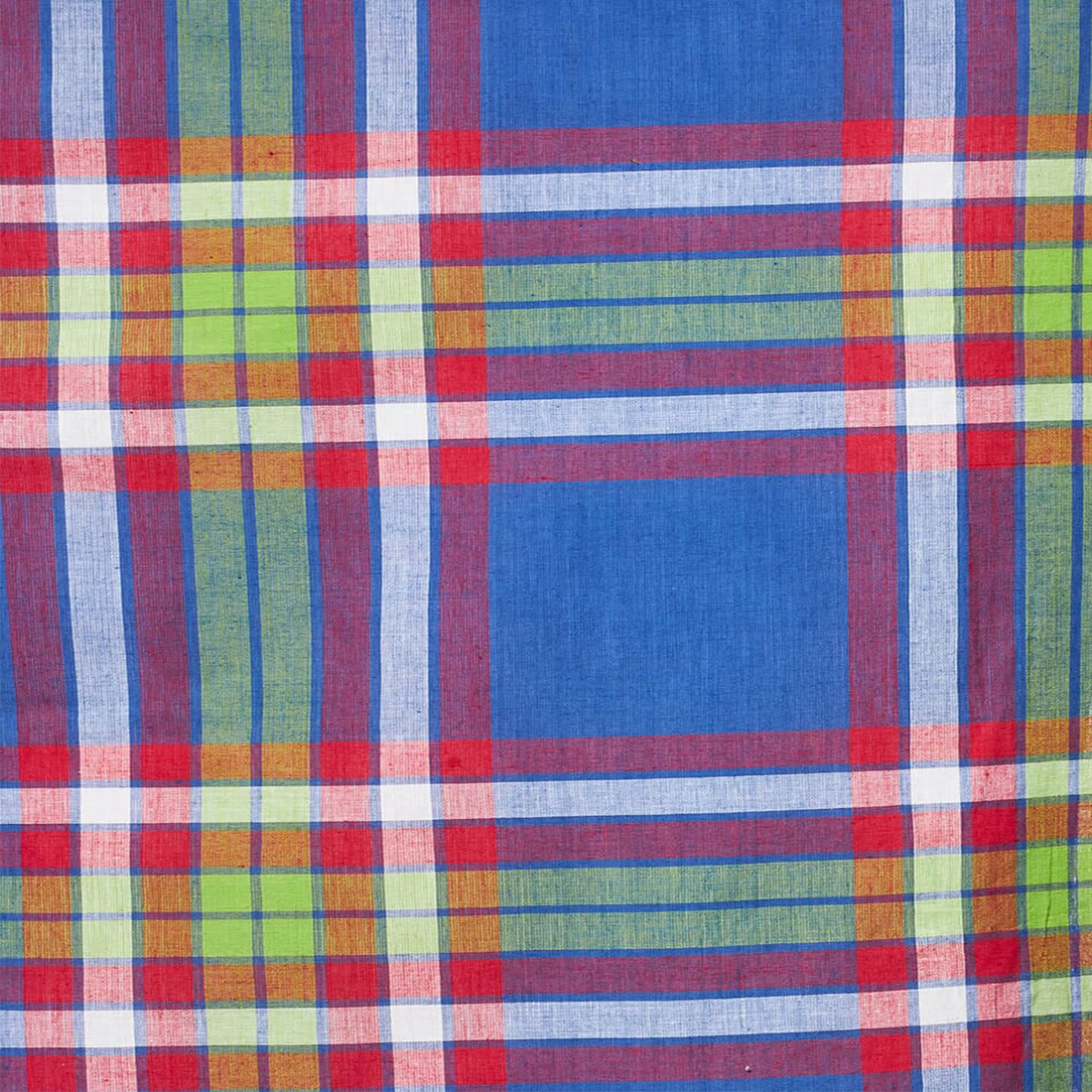 Hooten Royal Blue Plaid Madras Fabric-100% Cotton Fabric-Sold By The Yard-Width 58/60 Inches Wide