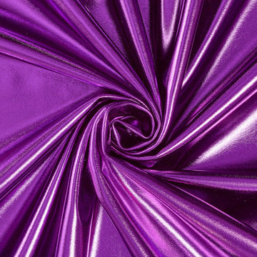 Purple Hue—Metallic Stretch Foil Material—95%-Polyester -5% Spandex—Sold By The Yard—Width 60/61 Inches Wide