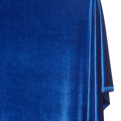 Royal Blue Crushed Velvet Fabric by the Yard | Poly Cotton Blend