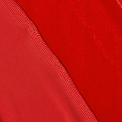 High-quality red curtain fabric – velvet material sample| Sold by Beautiful Windows Elgin