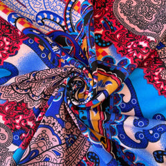 Luz Paisley-In Multi-Color Blues Fabrics /60" Inches Wide-100% Cotton Fabric-Sold By The Yard