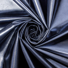 Lamé Stretch—Navy Blue—Foil Lame—Interlock Reflective Knit Material—49%Nylon 51% Metallic— 60/61" Inches Wide