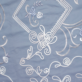 Corded Floral Embroidery—Georgette Grey Material—High-Quality Polyester Blend—Sold by The Yard—54" Inches Wide