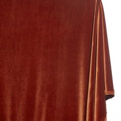 High-Fashion Rust—Stretch Velvet Fabric—90% Polyester, 10% Spandex— 60/61 Inches—20% Vertical