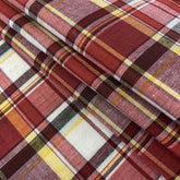 Madras Plaid Wine-Color—Multi-Purpose Soft Cotton Fabric—100% Cotton—44/45 inches" Wide—Sold by the Yard