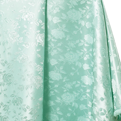 Jacquard Rich Floral Satin—Durable Quality —Aqua Green—58" Wide—100% Polyester Fabric—High-Quality—Sold by The Yard—Nationwide Shipping