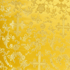 Religious Polyester Fabric—Gold and Gold Color—Church Brocade