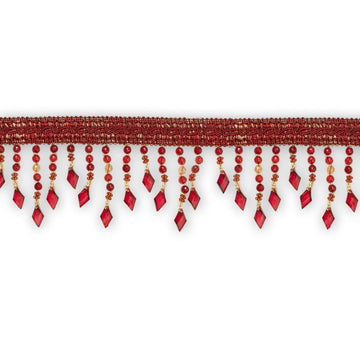 MURPHY DIAMOND WINE BEADED TASSEL FRINGE TRIM