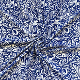 Ella Royal Blue Printed—90%-Polyester 10% Spandex Fabric—Available by the Yard—Nationwide Shipping