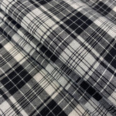 Black and white plaid cotton fabric by the yard| sold by BeautifulWindowsElgin.com
