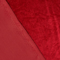 Close-up of red fabric with textured pattern| Order online at BeautifulWindowsElgin.com