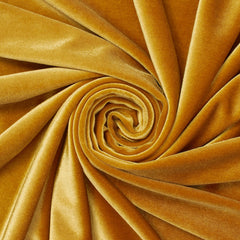 Warm Autumn Fabric—Mustard Gold —Stretch Velvet— 90% Polyester, 10% Spandex— 60/61 Inches—20% Vertical—Nationwide Shipping