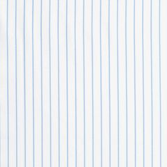 A swatch of light blue pinstripe shirting poplin fabric against a white background| Beautiful Windows Elgin