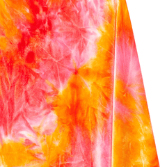 Red-Orange Tie Dye Stretch Velvet Fabric— 58/60"— Sold by the Yard USA