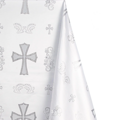 Religious Clerical—White-Silver Brocade Robe Fabric—58"Inche Wide—Multi-Purpos—Sold by the Yard—Available in the USA.e