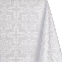 White Gold Liturgical Brocade – 58" Wide – Sold by the Yard