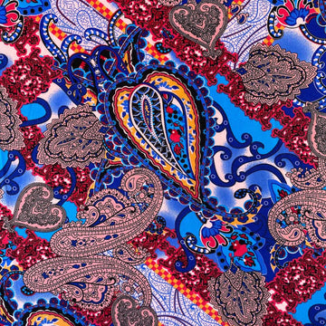 LUZ PAISLEY MAIZE- IN MULTI-COLOR BLUE HUE