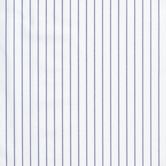 Imperial blue pinstripe shirting poplin fabric displaying a fine, regular pinstripe pattern| Beautiful Windows Elgin