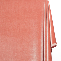 Apricot Peach—Stretch Velvet Fabric—90% Polyester, 10% Spandex— Width 60/61 Wide—Nationwide Shipping