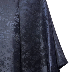 Coby Rose-Jacquard Satin Fabric—Durable —Navy Blue —58" Wide—100% Polyester Fabric—High-Quality—Sold by The Yard —Nationwide Shipping