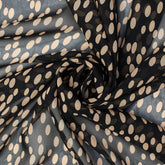 Spotted Printed Silk Chiffon Fabric |Multi Color Black Color—Sold By The Yard