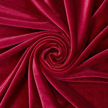 Burgundy —Stretch Velvet Fabric—90% Polyester, 10% Spandex— 60/61 Inches—20% Vertical