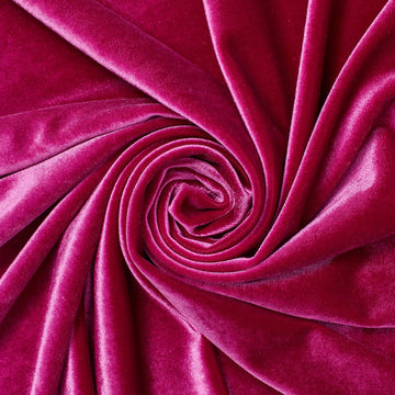 Rich Magenta—Stretch Velvet Fabric—90% Polyester, 10% Spandex— 60/61 Inches—20% Vertical —Sold by The Yard