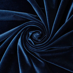 Navy Blue Stretch Velvet Fabric—90% Polyester, 10% Spandex— 60/61 Inches—20% Vertical—Sold by the Yard