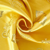 Rich Spiritual—Metallic Brocade Fabric—Durable—Gold-Gold—58" Wide—100% Polyester Fabric—High-Quality—Sold by The Yard— Nationwide Shipping