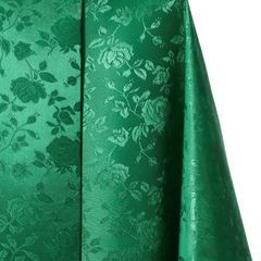 Hunter Green Majestic Rose Jacquard Fabric by the Yard | 58″
