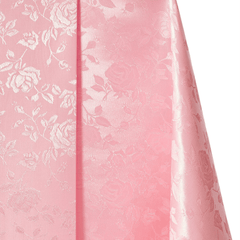 Pink fabric with white floral pattern| Sold by BeautifulWindowsElgin.com