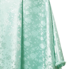 Jacquard Rich Floral Satin—Durable Quality —Aqua Green—58" Wide—100% Polyester Fabric—High-Quality—Sold by The Yard—Nationwide Shipping