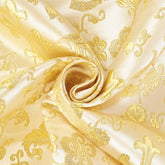 Church Cross Metallic Poly-Blend Brocade Fabric-Ivory Gold Color