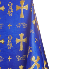 Clerical Metallic Church—Cross Brocade Fabric—58"Inche Wide—Multi-Purpose —Damask—Sold by the Yard—Available in the USA.