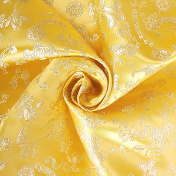 Religious-Themed Fabric—Gold & Gold—Church Metallic Brocade—58-60"Inche Wide—Sold-By-The-Yard—180gsm